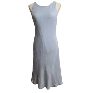 Casual Corner Light Blue Silk Dress Size 8 Minimalist